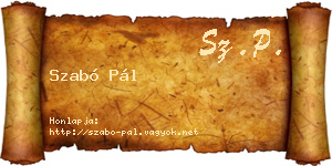 Szabó Pál névjegykártya